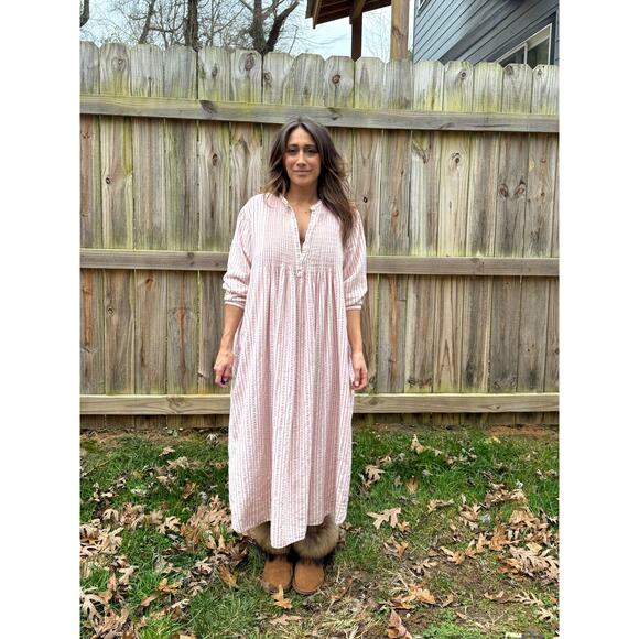 LL BEAN COTTAGE NIGHTGOWN — RED STRIPE - Picture 8 of 9